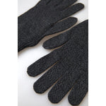 Dolce & Gabbana Gray Virgin Wool Knit Hands Mitten Men Gloves LB30104-8.5