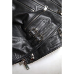 Dolce & Gabbana Black Leather Zipper Coat Men Jacket JKT3653-48