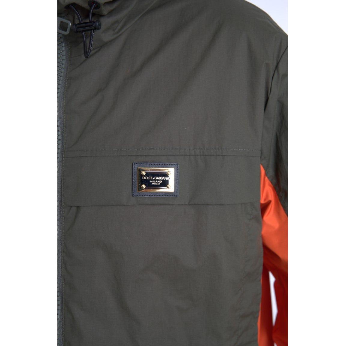 Dolce & Gabbana Green Orange Hooded Cotton Full Zip Jacket JKT3661-58