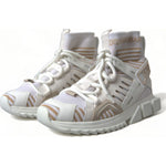 Dolce & Gabbana White Beige Sorrento Socks Sneakers Shoes LA10217-37