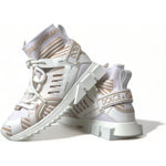 Dolce & Gabbana White Beige Sorrento Socks Sneakers Shoes LA10217-37