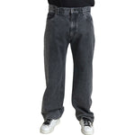 Dolce & Gabbana Dark Gray Cotton Straight Fit Men Denim Jeans PAN74864-48
