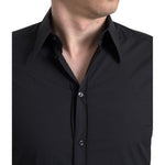 Dolce & Gabbana Black Cotton Men Long Sleeves MARTINI Shirt TSH84197-39