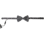 Dolce & Gabbana Black White Pattern Adjustable Neck Papillon Bow Tie FT3780