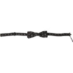 Dolce & Gabbana Black Patterned Silk Adjustable Men Neck Papillon Bow Tie FT3794