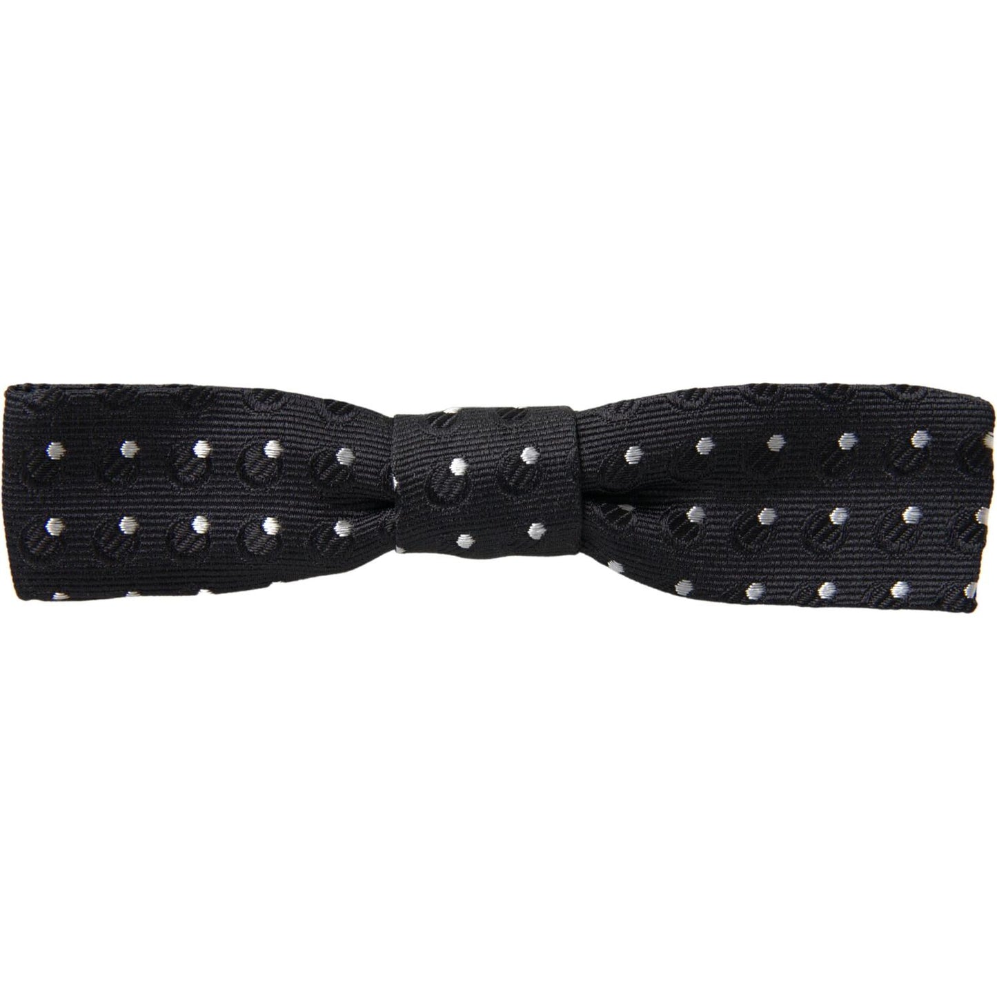 Dolce & Gabbana Black Polka Dot Silk Adjustable Men Neck Papillon Bow Tie FT3799