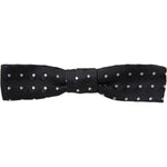 Dolce & Gabbana Black Polka Dot Silk Adjustable Men Neck Papillon Bow Tie FT3799