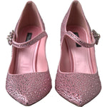 Dolce & Gabbana Pink Strass Crystal Heels Pumps Shoes LA10328-40.5