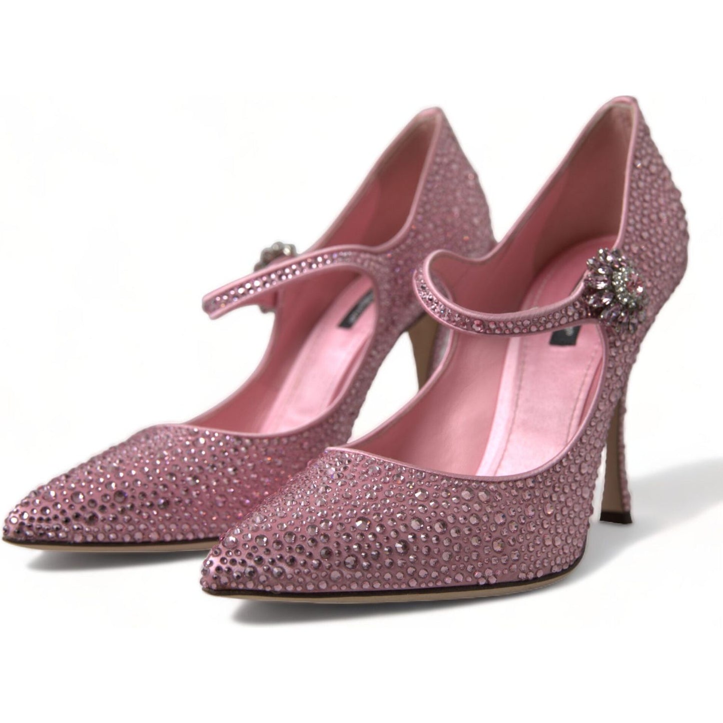 Dolce & Gabbana Pink Strass Crystal Heels Pumps Shoes LA10328-40.5