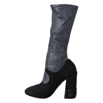 Dolce & Gabbana Black Crystal Mary Janes Booties Shoes LA6441-37