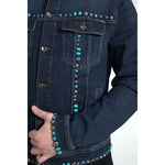 Dolce & Gabbana Blue Denim Turquoise Stones Studded Jacket JKT3667-48