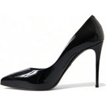 Dolce & Gabbana Black Patent Leather Pumps Heels Shoes LA10339-36