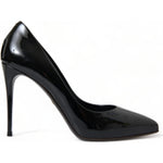 Dolce & Gabbana Black Patent Leather Pumps Heels Shoes LA10339-36