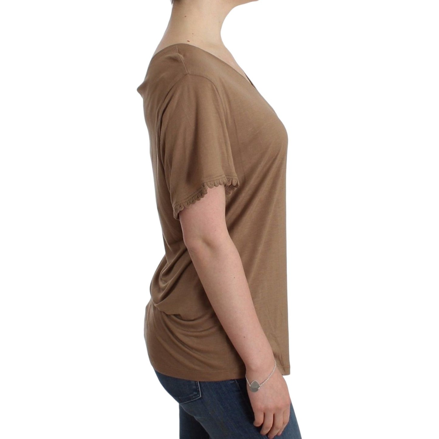 John Galliano Brown shortsleeved top SIG11885-1