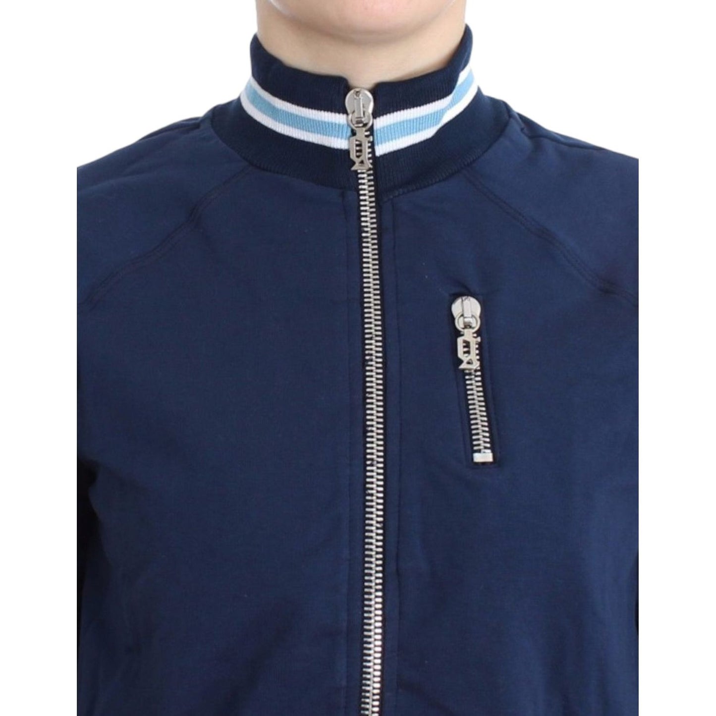 John Galliano Blue zip cotton cardigan SIG12100-3