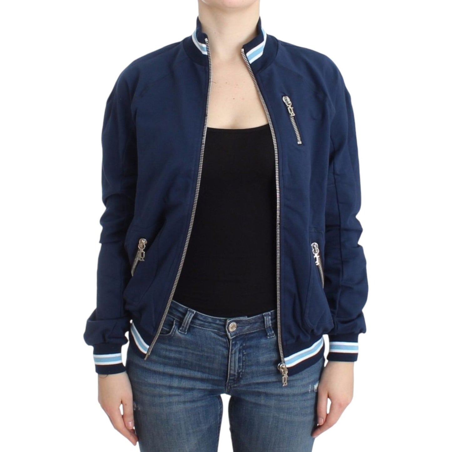 John Galliano Blue zip cotton cardigan SIG12100-3