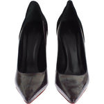 Cédric Charlier Chic Metallic Gray Leather Pumps Cédric Charlier Black
