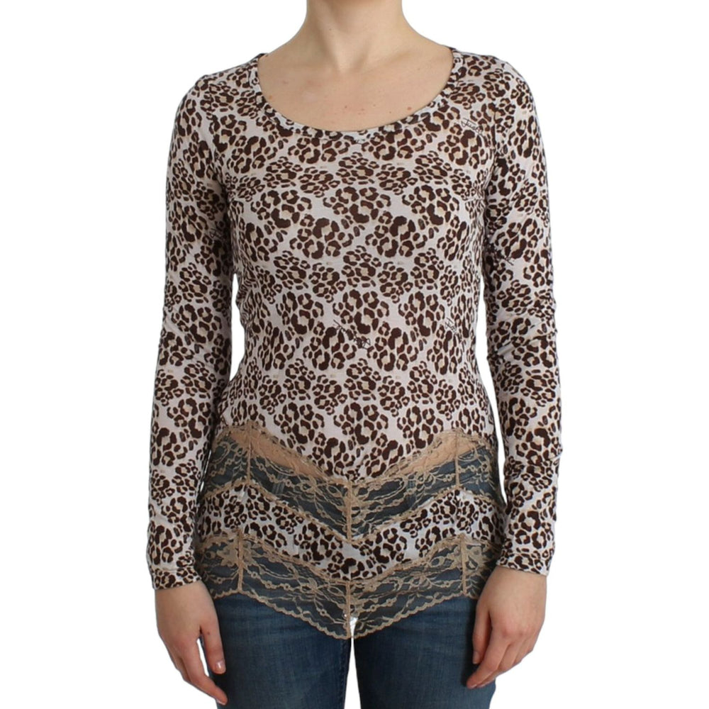 Cavalli Brown longsleeved lace top SIG11989-2