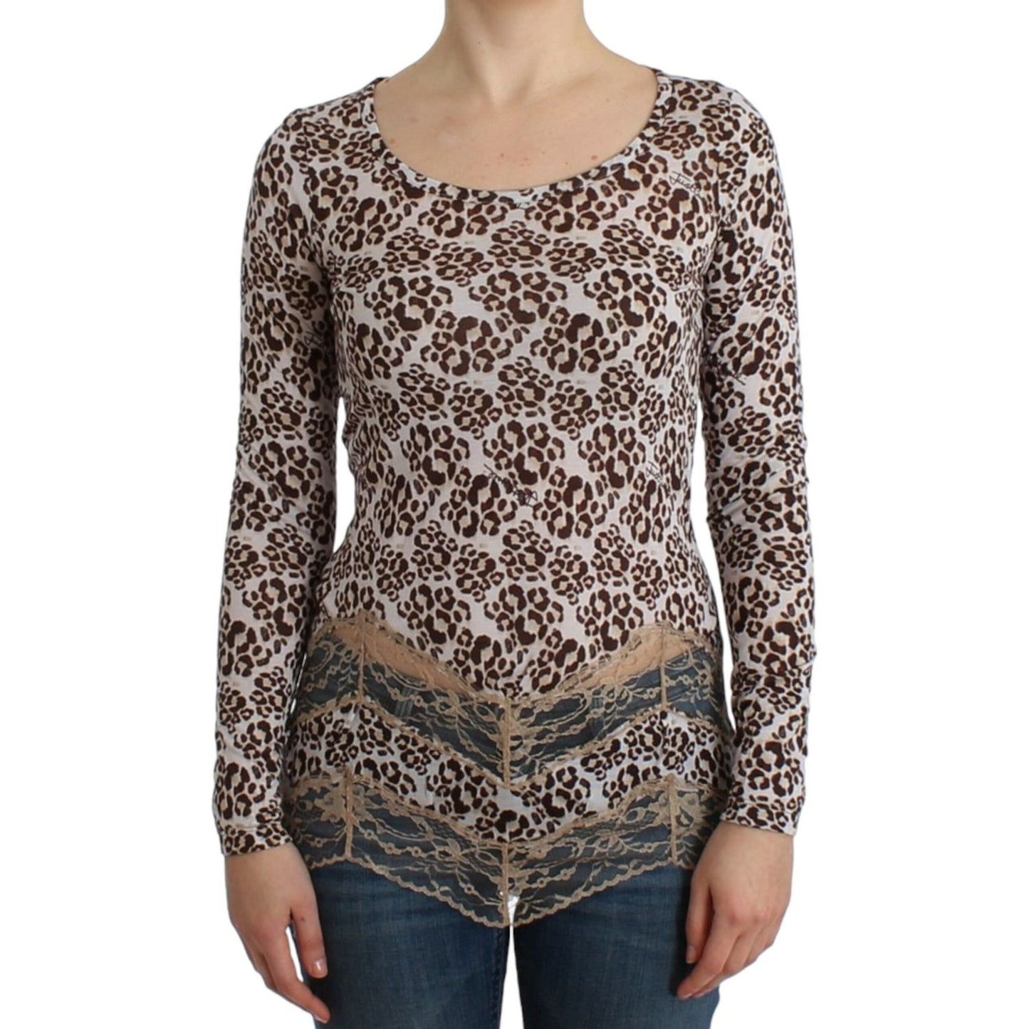 Cavalli Brown longsleeved lace top SIG11989-2