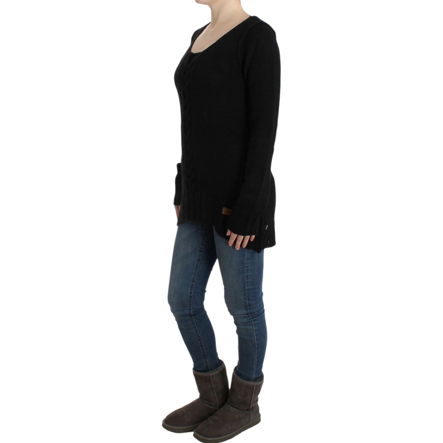 Cavalli Black knitted wool sweater SIG11979-3
