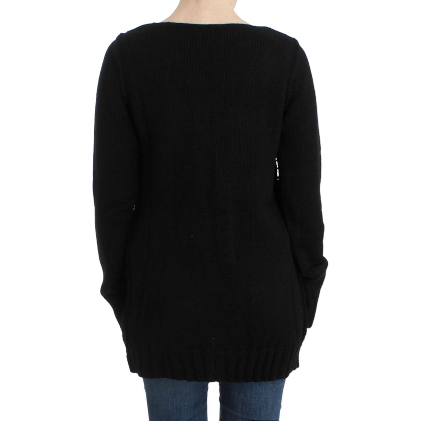 Cavalli Black knitted wool sweater SIG11979-3