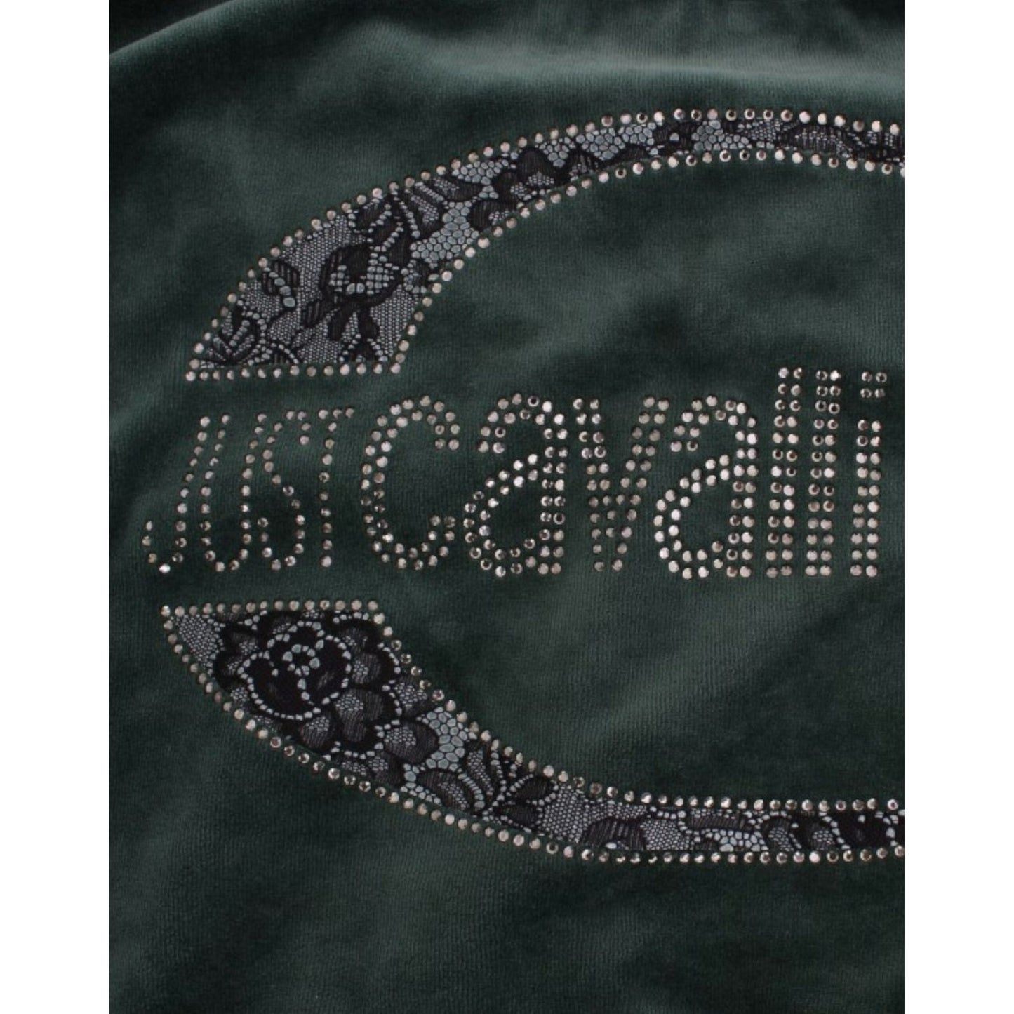 Cavalli Green velvet cotton sweater SIG11974-1