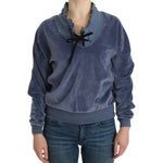 Cavalli Blue velvet cotton sweater SIG11901-42