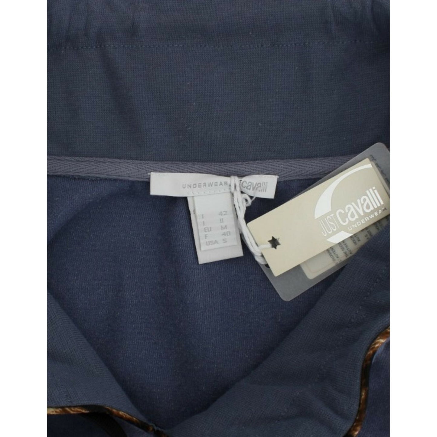 Cavalli Blue velvet cotton sweater SIG11901-42