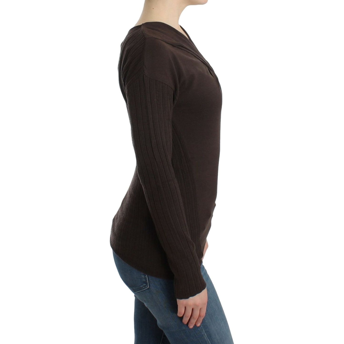 Cavalli Brown knitted wool sweater SIG11848-2
