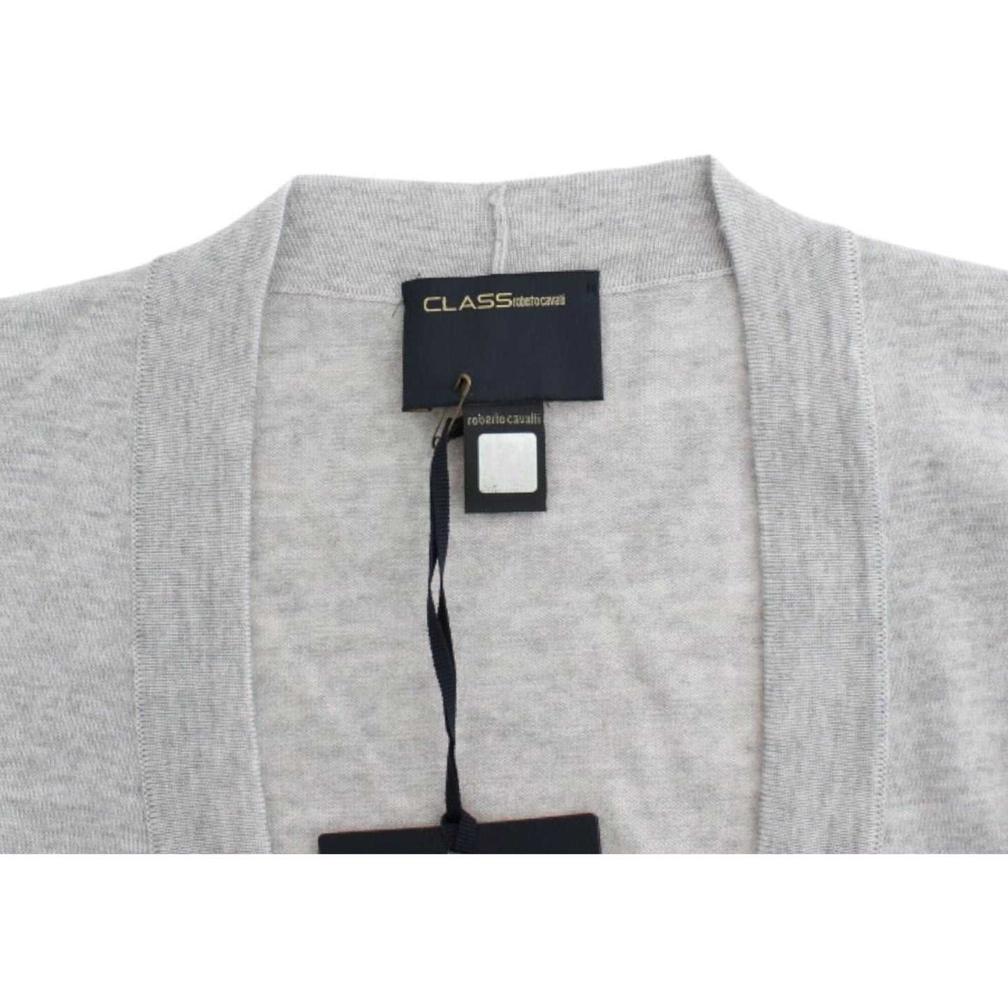 Cavalli Gray cropped wool cardigan SIG11851-3