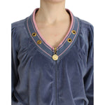 Cavalli Blue velvet zipup sweater SIG11841-2