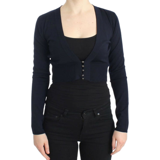 Cavalli Blue cropped wool cardigan