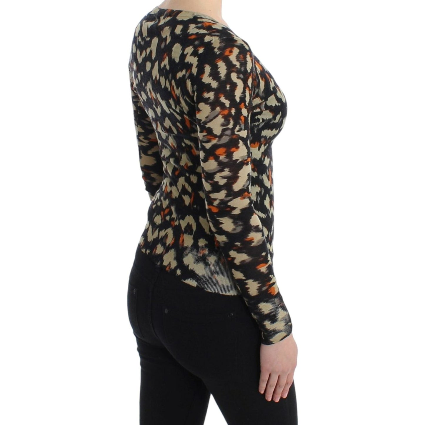 Cavalli Multicolor v-neck wool jumper SIG11607-1