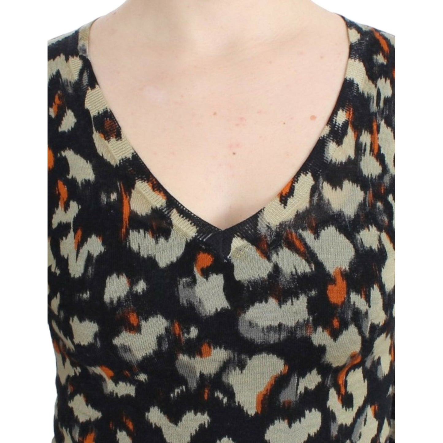 Cavalli Multicolor v-neck wool jumper SIG11607-1