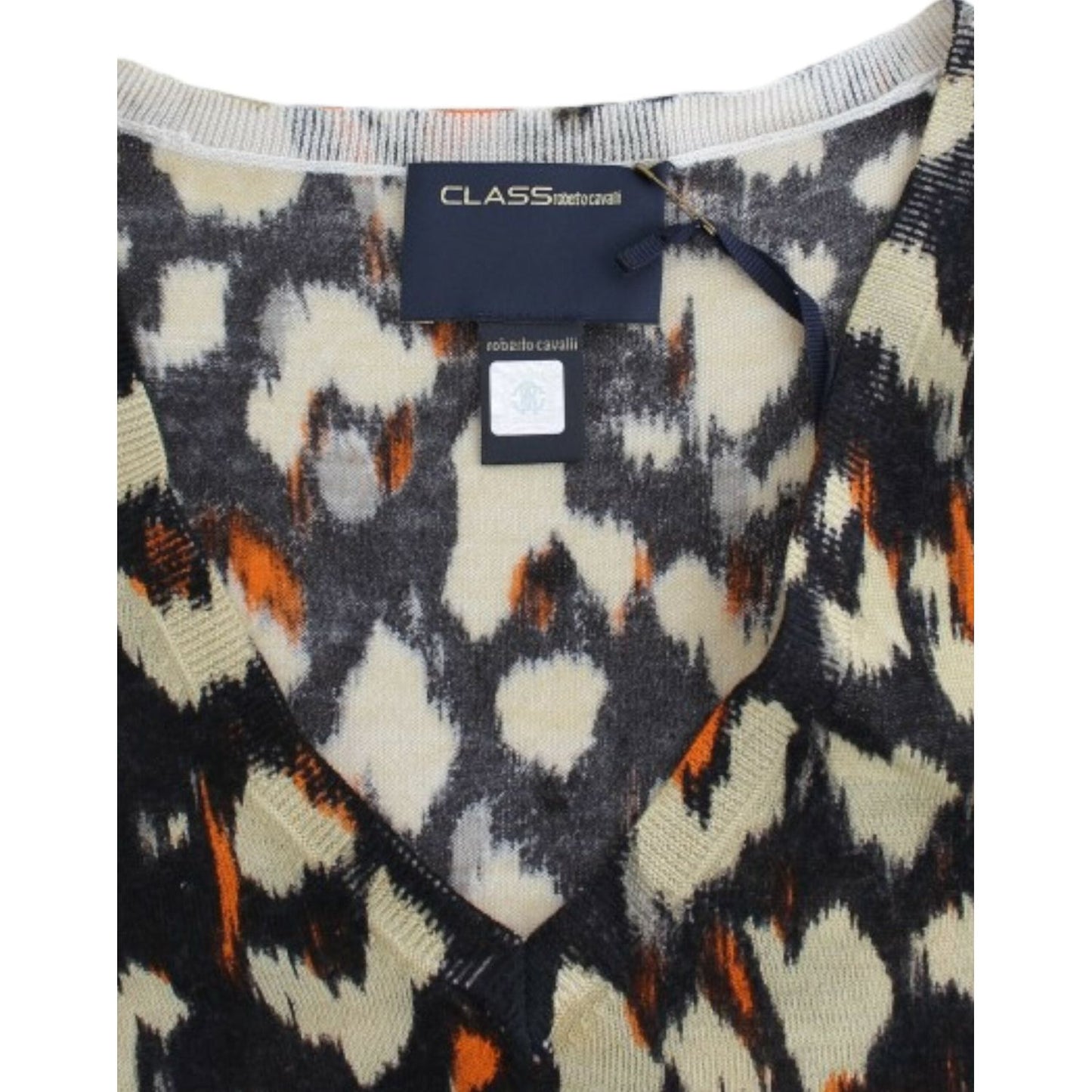 Cavalli Multicolor v-neck wool jumper SIG11607-1