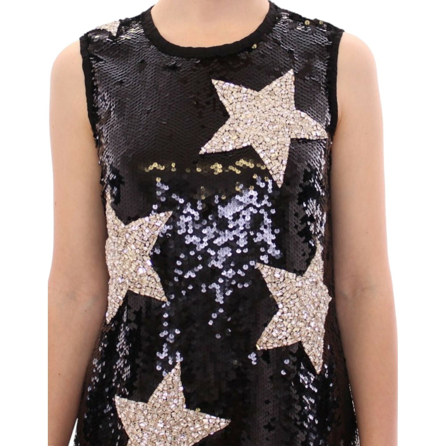Dolce & Gabbana Masterpiece black crystal swarovski stars sheath dress GSS10004-1