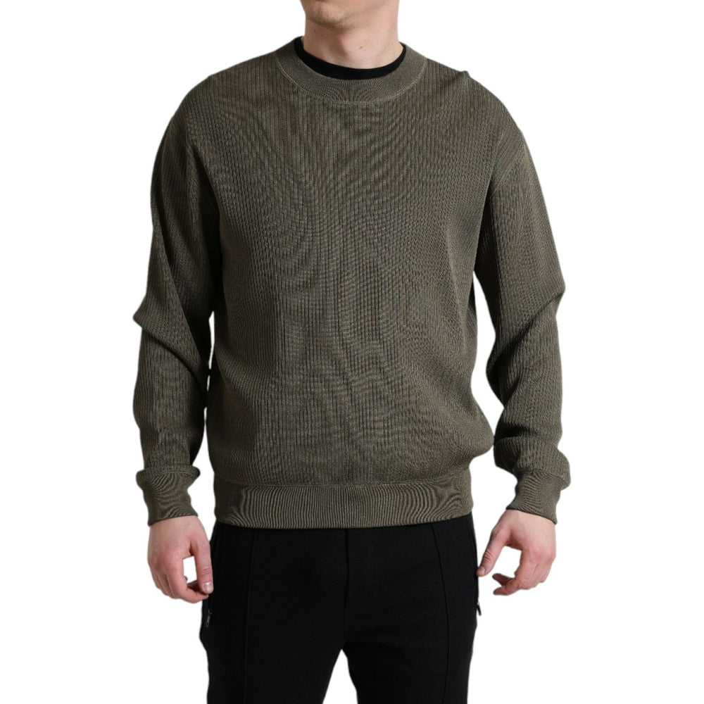 Dolce & Gabbana Green Viscose Crew Neck Men Pullover Sweater TSH84759-48