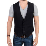 Costume National Elegant Striped Casual Vest - Cotton Blend Costume National Tan