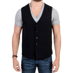 Costume National Elegant Black Wool Blend Casual Vest Costume National Black