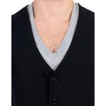 Costume National Elegant Black Wool Blend Casual Vest Costume National Black