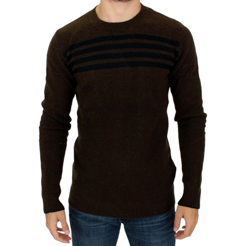 Costume National Brown striped crewneck sweater SIG10540-1