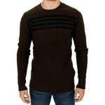 Costume National Brown striped crewneck sweater SIG10540-1