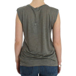 Costume National Gray print sleeveless t-shirt SIG12531-4