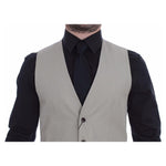 Dolce & Gabbana Chic Beige Single Breasted Dress Vest Dolce & Gabbana Dark Gray