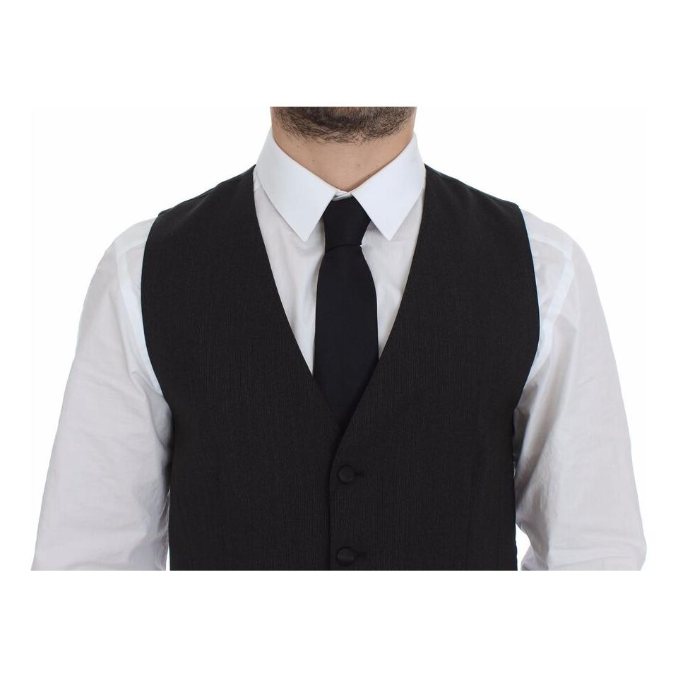 Dolce & Gabbana Gray Wool Stretch Dress Vest Jacket Blazer VES10061-1