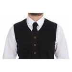 Dolce & Gabbana Black Cotton Viscose Dress Vest Blazer VES10076-4