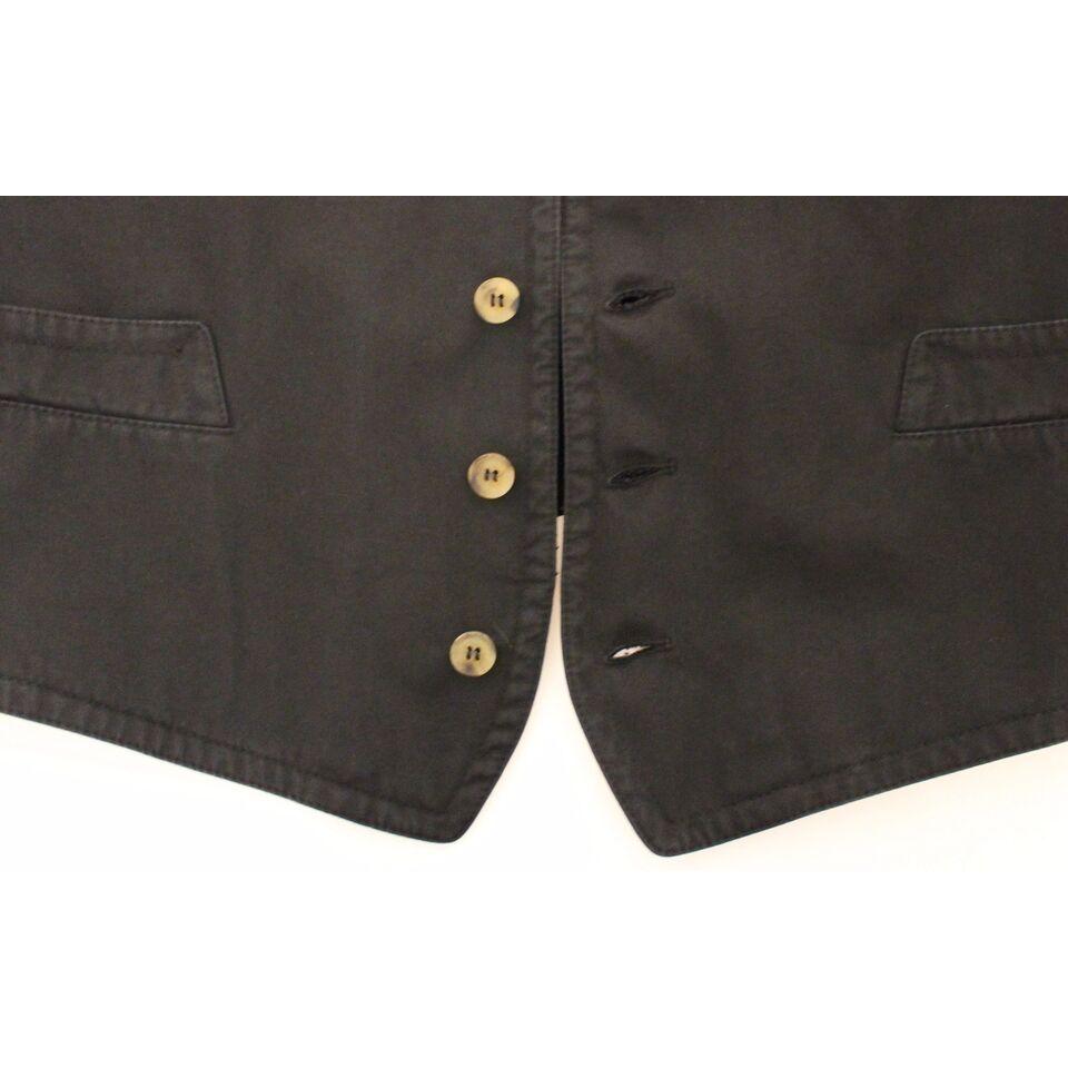 Dolce & Gabbana Black Cotton Viscose Dress Vest Blazer VES10076-4