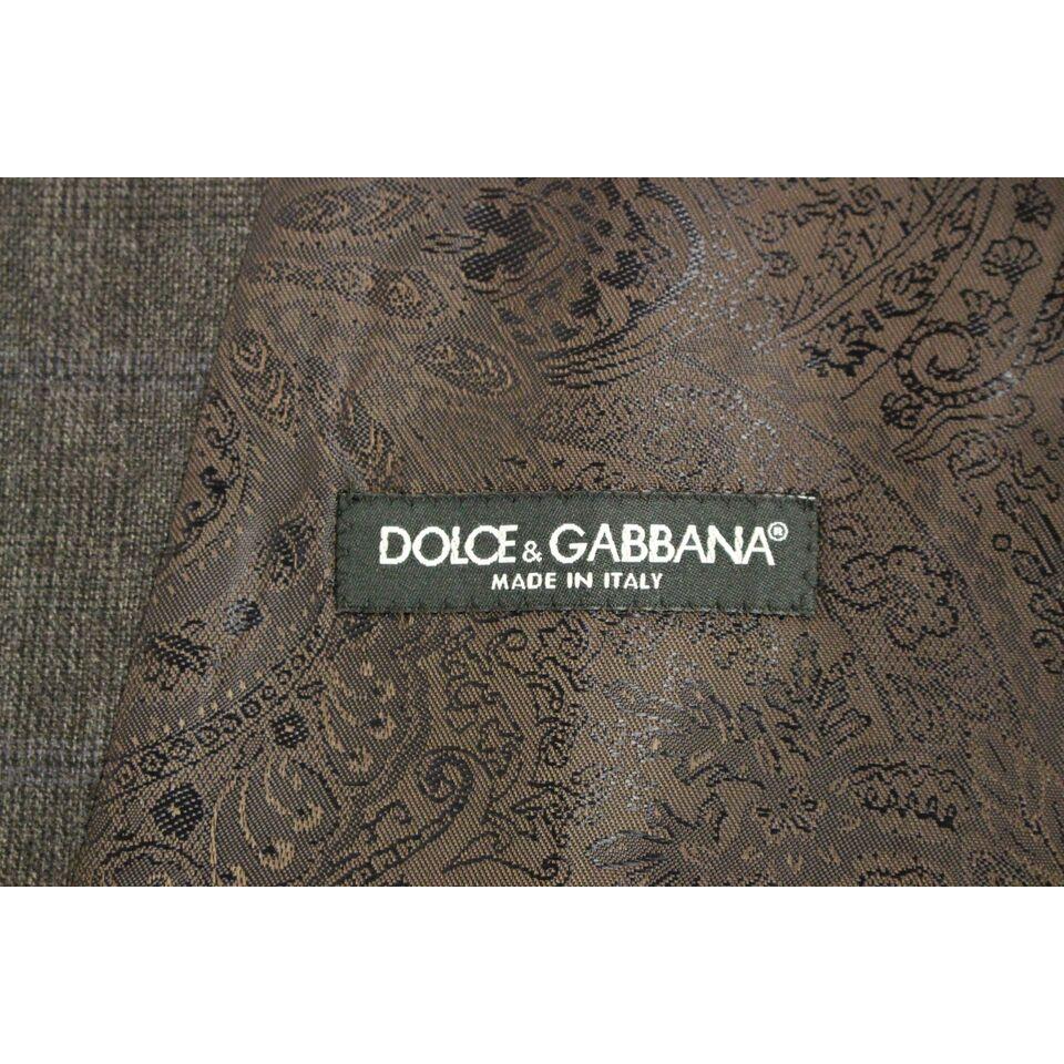 Dolce & Gabbana Brown Check Wool Single Breasted Vest GSS11956-1