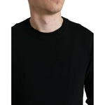 Dolce & Gabbana Black Wool Round Neck Pullover Sweater TSH84544-46