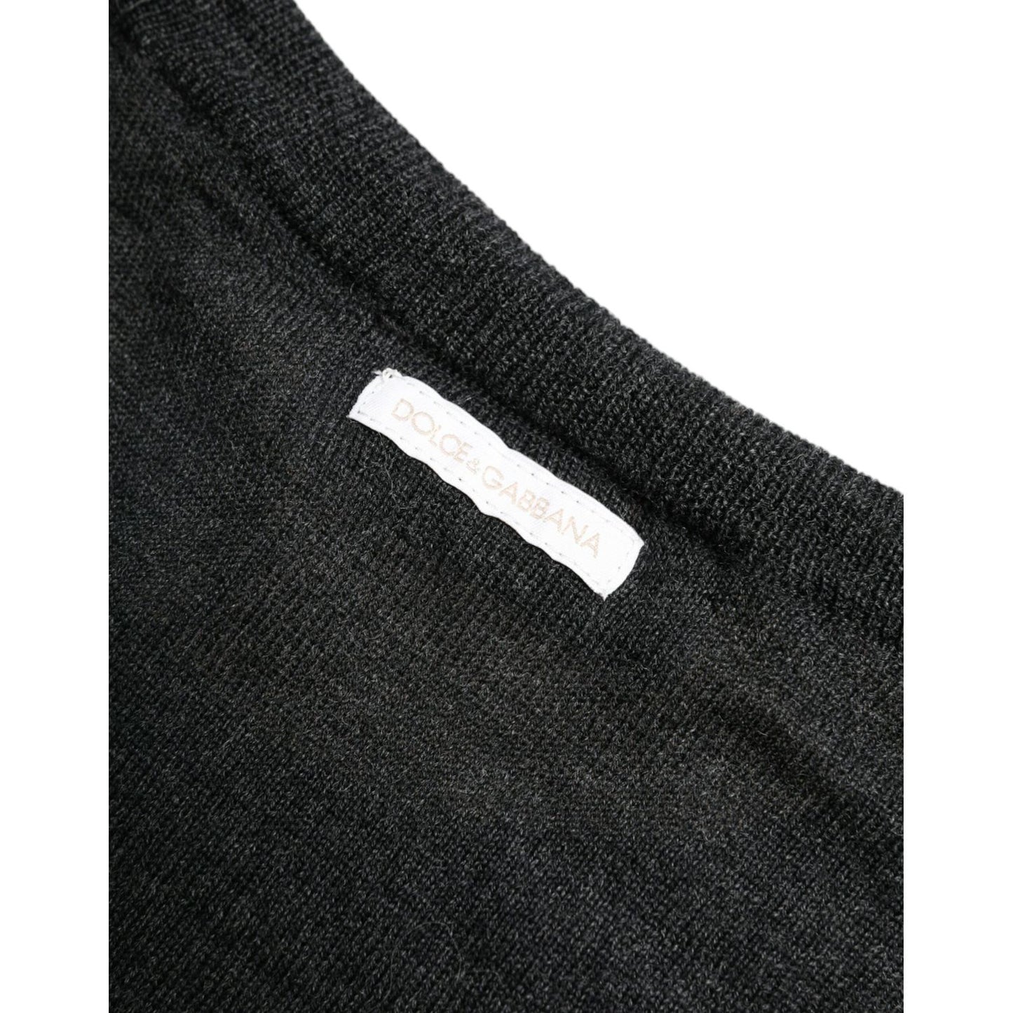 Dolce & Gabbana Gray Wool Round Neck Pullover Sweater TSH84546-48